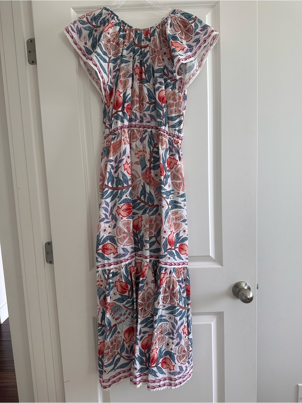 Omika Cora Midi Dress Floral Boho V-Neck Resort Vacation - Picture 3 of 13